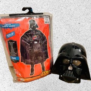 NEW! Disney Star Wars Darth Vader 8 pc Costume w/Light Up Control Box Sz L 12-14